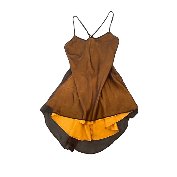 VTG Y2K 90’s Victoria’s Secret Mesh & Satin High Low Slip Dress - Picture 5 of 12